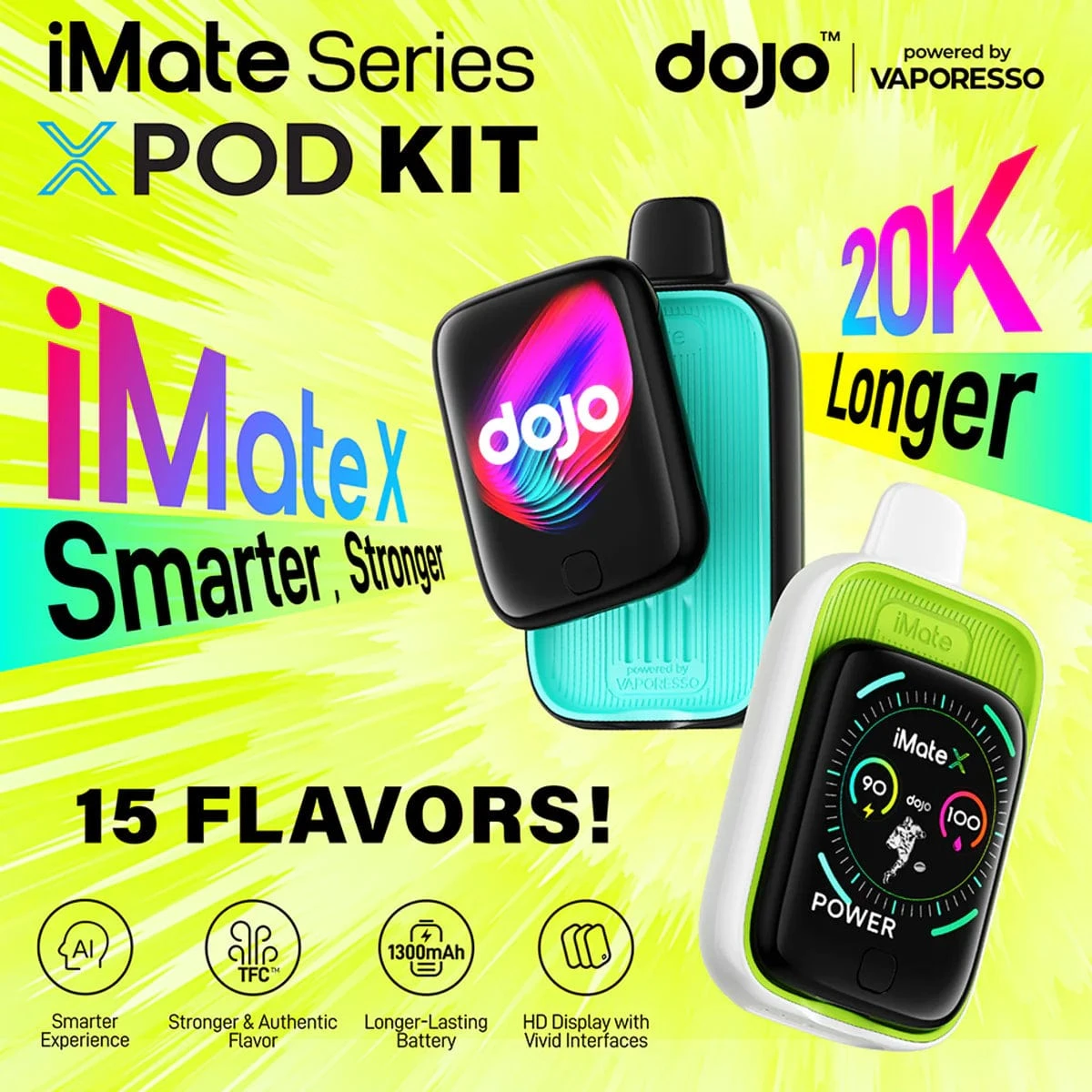 Vaporesso DOJO iMate X 20K Disposable Kits (5%, 20000 Puffs) - Image 3