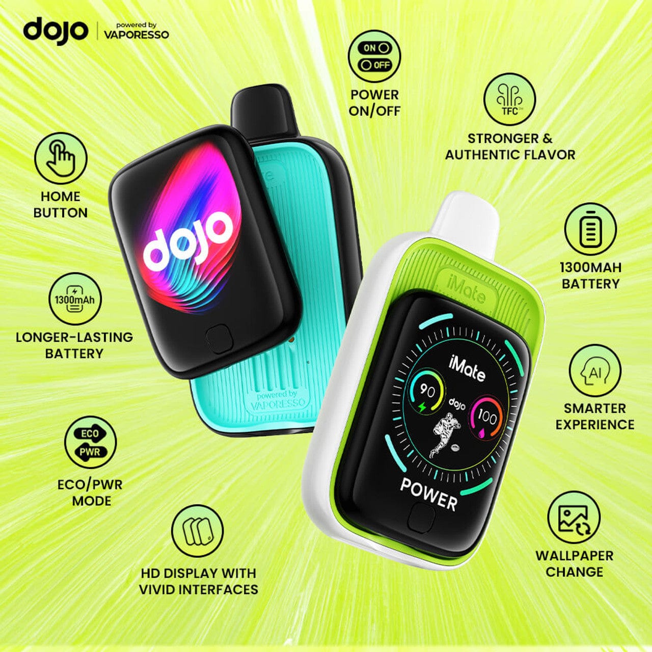 Vaporesso DOJO iMate X 20K Disposable Kits (5%, 20000 Puffs) - Image 2