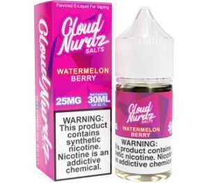 Cloud Nurdz Watermelon Berry 30ml Synthetic Nic Salt Vapes Juice