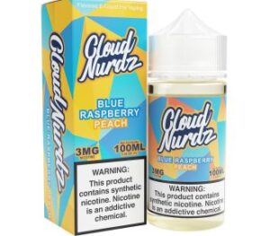 Cloud Nurdz Peach Blue Raspberry 100ml Synthetic Nic Vapes Juice
