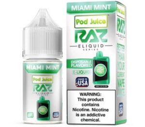 Pod Juice x RAZ Miami Mint TFN Salt Vapes Juice 30ml
