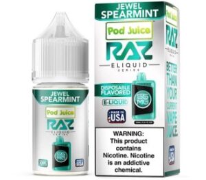 Pod Juice x RAZ Jewel Spearmint TFN Salt Vapes Juice 30ml