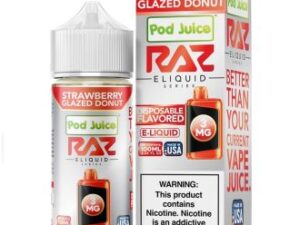 Pod Juice x RAZ Strawberry Glazed Donut Synthetic Vapes Juice 100ml
