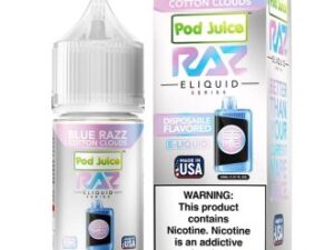 Pod Juice x RAZ Blue Razz Cotton Clouds TFN Salt Vapes Juice 30ml