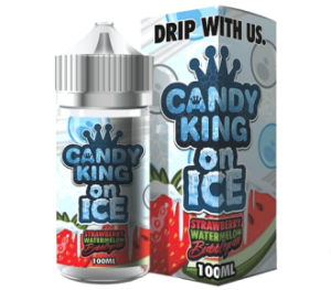 Candy King on Ice Strawberry Watermelon Bubblegum 100ml Vapes Juice.