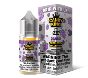 Candy King Bubblegum Salt Grape 30ml Nic Salt Vapes Juice.